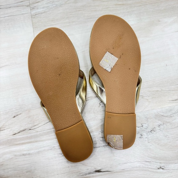 Jack Rogers Womens Rowan Gold Metallic Slip On Flats Flip-Flops Shoes Sz 6 - Picture 5 of 5